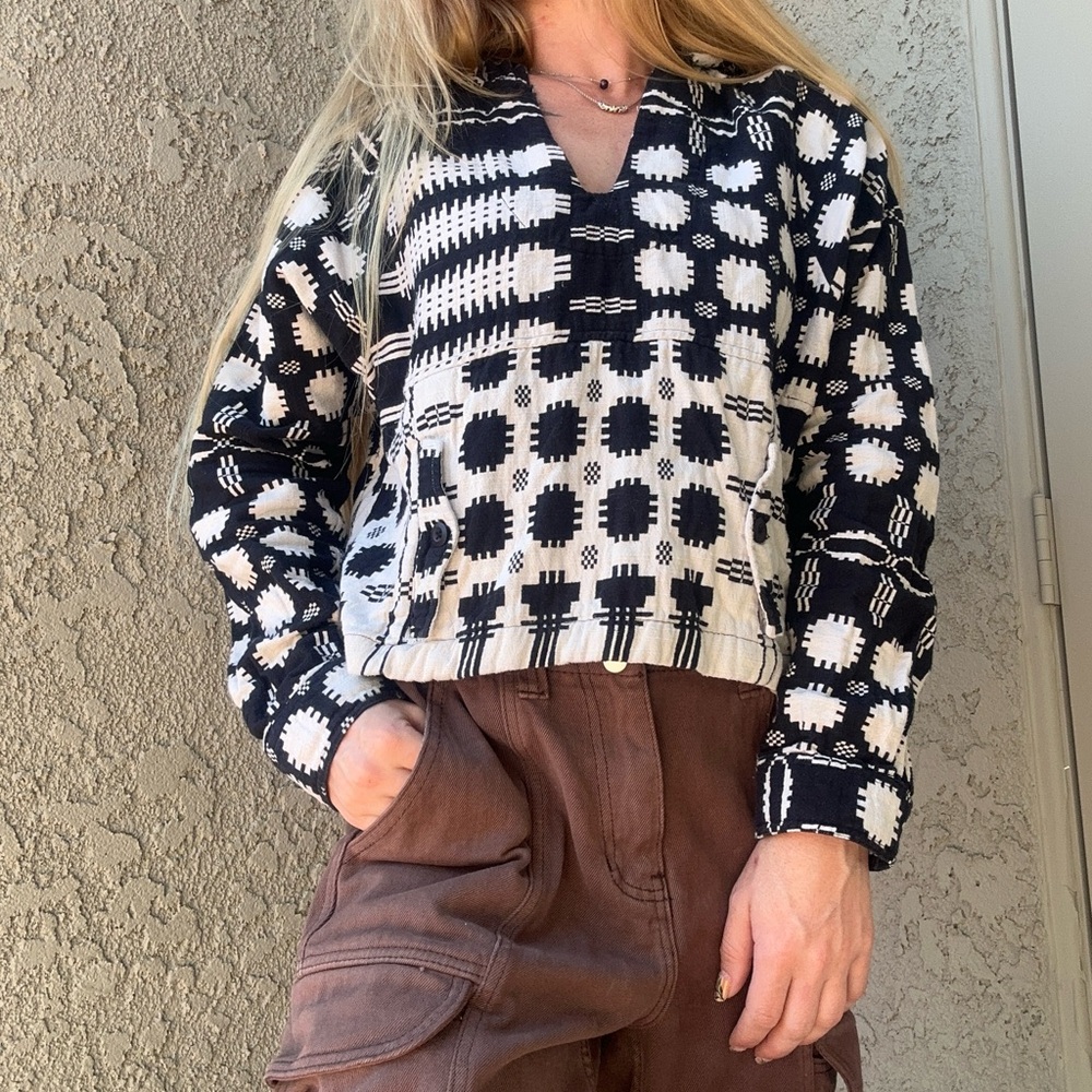 Ace & Jig Black and White V-Neck Sweater